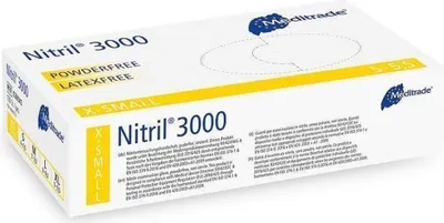 Produktbild von 10x Meditrade Nitril® 3000 Nitrilhandschuh - M / Weiß | Packung (100 Handschuhe)