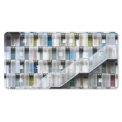 Produktbild von MuchoWow® Schreibtischunterlage Türen - Wohnungen - Treppen - Farbenfroh 80x40 cm - XXL Mauspad - Gaming Mauspad