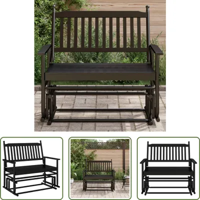 Image de The Living Store Banc à bascule Noir 118x70x104,5 cm Peuplier massif