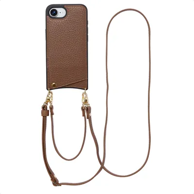 Image de Étui pour téléphone Selencia Nova avec cordon et porte-cartes pour Apple iPhone 17e / 16e - Mocha Brown