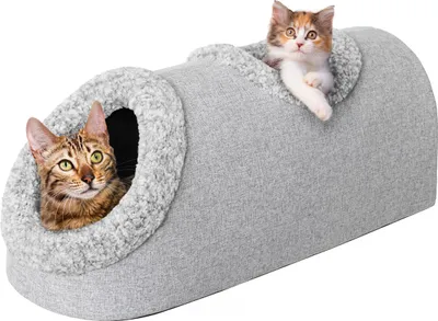 Image de Tunnel pour chats maison pour chats lit de fenêtre couchette douillette pour le rebord de la fenêtre niche pour animaux domestiques maison pour chiens niche pour chiens, cendre
