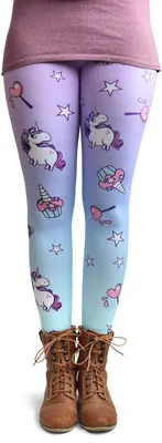 Produktbild von cosey - Unicorn Line Leggings (Einheitsgröße) - Design Einhörner und Süßigkeiten