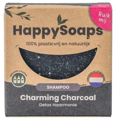 Productafbeelding van HappySoaps – Shampoo Bar Charming Charcoal – 70 gr