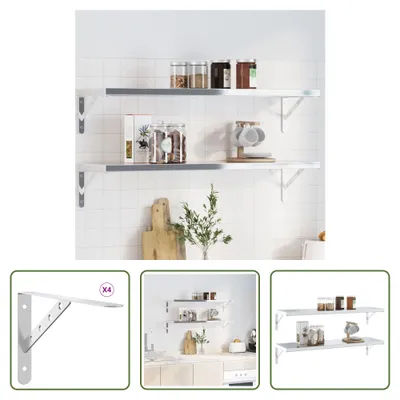 Immagine prodotto di La mensola Living Store sostiene 4 pezzi 30x2,5x15,5 cm in acciaio inox argentato