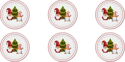 Produktbild von Excelsa Tellerset 6 Gnomo Friends Porzellan Weiß