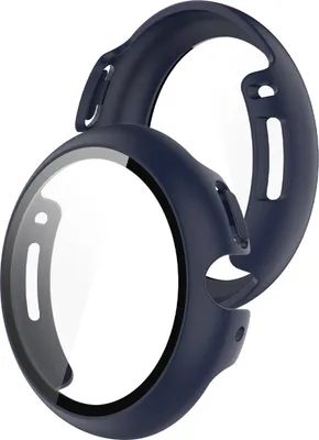 Produktbild von Schutzhülle mit Glas für Google Pixel Watch 4 45 mm, Bizon Case Watch Adamo, mattes Dunkelblau