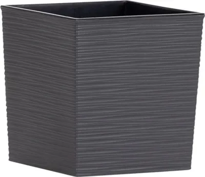 Image de SIENA GARDEN Jardinière NIZZA GROOVE, anthracite aspect rainuré, 25 x 25 x 26 cm