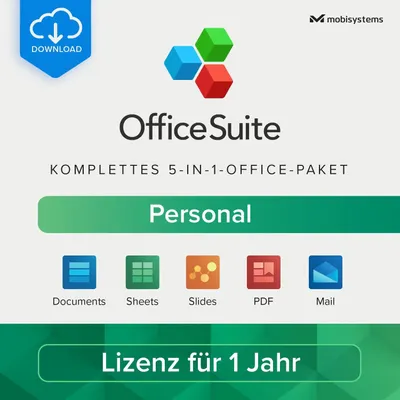 Produktbild von Mobi OfficeSuite Personal / 1User / 1Jahr / Lizenz per E-Mail