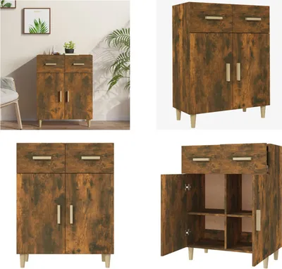 Produktbild von vidaXL Sideboard Räuchereiche 69,5x34x89 cm Holzwerkstoff - Sideboard - Sideboards - Schrank - Lagerschrank