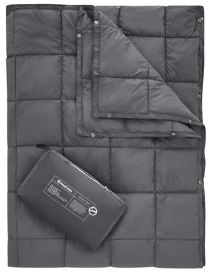 Productafbeelding van Campingdeken 3-in-1 - Reisdeken en slaapzak - 175 x 135 cm - Grijs - 0,62 kg