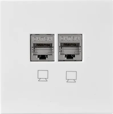 Produktbild von Netzwerk-Dose McPower ''Shallow'' CAT6A, UP, weiß, vollgeschirmt
