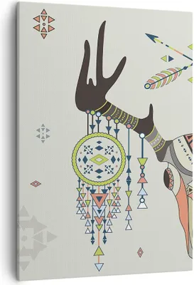 Produktbild von Bild auf Leinwand - Leinwandbild - Einteilig - Hirsch Mandala Spiritualität wild - 50x70cm - Wand Bild - Wandbilder - Leinwanddruck - Wanddekoration - Leinwand bilder - Wandbild - PA50x70-3154