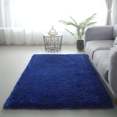 Produktbild von Flauschiger Shaggy Teppich Weich Rutschfest 160x200cm Blau
