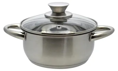 Produktbild von Kochtopf - Ø 16 cm - Edelstahl - mit Glasdeckel