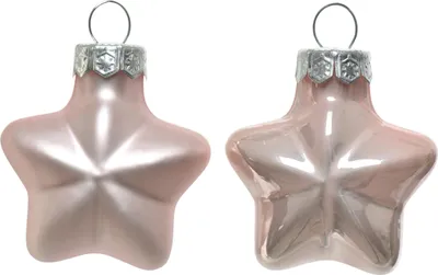 Produktbild von Christbaumschmuck Sterne 4cm Glas 12 Stück - Puderrosa