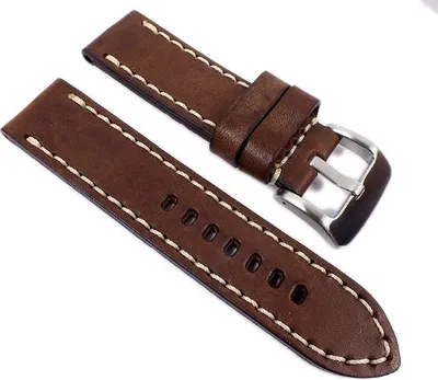 Produktbild von Aeronautica Vintage Uhrenarmband Fliegerband Optik Leder Braun 24mm