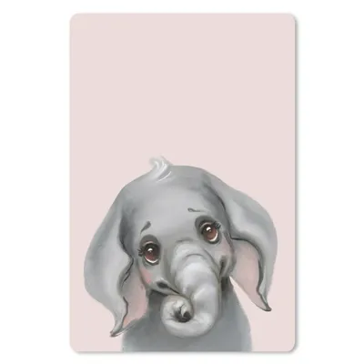 Produktbild von MuchoWow® Mauspad Mousepad Elefant - Kind - Rosa 40x60 cm - Mousepads - Maus Mat - Pad - Mausunterlage - Schreibtisch Accesoire