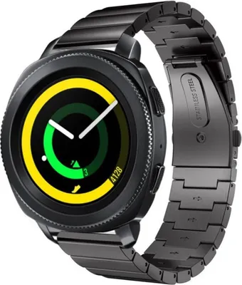 Produktbild von Strap-it Samsung Gear Sport Armband Metall (Schwarz)