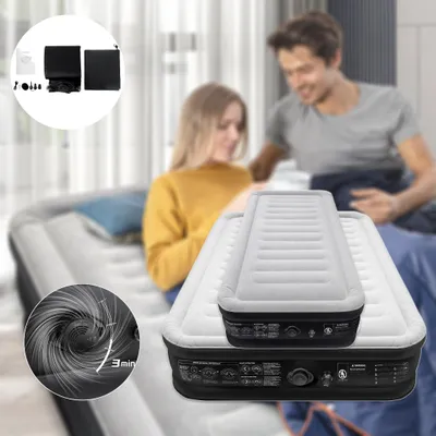 Obrázek produktu pro LZQ Nafukovací matrace, rozměry 187x90x46 cm, s elektrickou pumpou a kapsou, rychlé nafukování