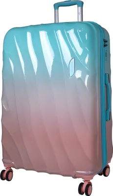 Produktbild von Hartschalen-Koffer großer Reisekoffer Marbella 77 cm Trolley pink-blau Farbverlauf Dehnfalte