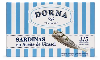 SARDYNKI PORTUGALSKIE W OLEJU SŁONECZNIKOWYM 120G DORNA