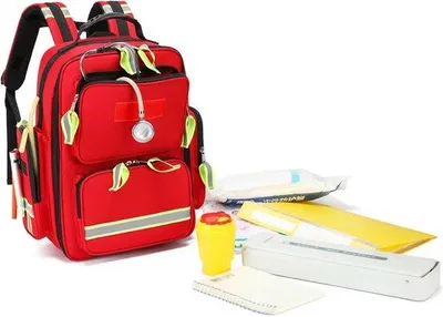 Produktbild von Famanu Erste-Hilfe-Tasche Rot - Notfallrucksack - Große Kapazität - Outdoor