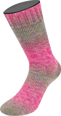 Produktbild von Lana Grossa MEILENWEIT 100 g Merino Extrafine SHADES 4-fach Merino-Sockenwolle 420 m Farbe 7226 - Pink/Apricot/Türkis/Hellgelb