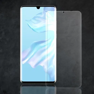 A smartphone screen protector is shown next to a smartphone.