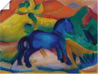 Produktbild von ARTland Poster Blaues Pferdchen Kinderbild. 1912. Größe: 80x60 cm