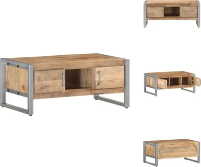 Image de vidaXL Table basse 95x50x40 cm Bois de manguier brut - Tables basses