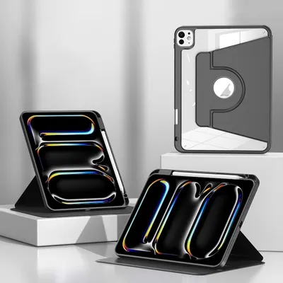 Immagine prodotto di Per Apple iPad Pro 11 2024 Custodia magnetica in Pelle finta Portapenne Nero