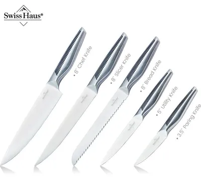 Image de Ensemble de 5 couteaux de cuisine professionnels Acier inoxydable Swiss Haus SH-KS5LS