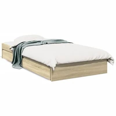 Obrázek produktu pro vidaXL Rám postele se zásuvkami Sonoma dub 100x200cm materiál na bázi dřeva