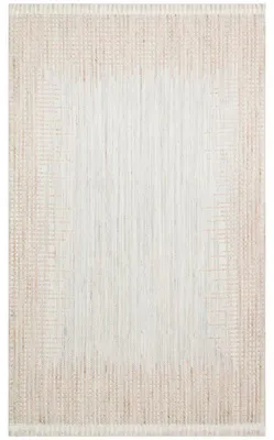 Image de Tapis en polyester gris et beige 160 x 230 cm, tissage plat