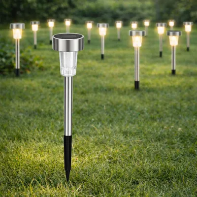 Produktbild von 24-er Set LED Solarleuchte aus Edelstahl