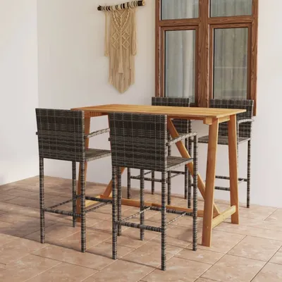 Obrázok produktu pre Maison Exclusive – 5-dielna záhradná barová súprava, sivá