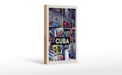 Produktbild von Holzschild Reise 12x18 cm Cuba Karibik Freiheit Stadt Gemälde
