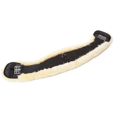 Produktbild von Engel Reitsport Lammfell Sattelgurt Mondgurt Gurt schwarz/Fell med. 22" (55cm)