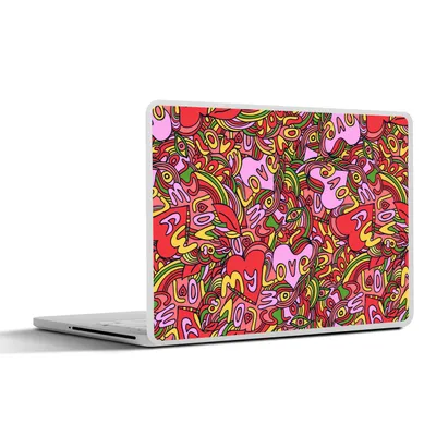Produktbild von MuchoWow® Laptop Aufkleber Sticker Cover Design - Herz - Valentinstag 31x22.5 cm - Laptop-Deko