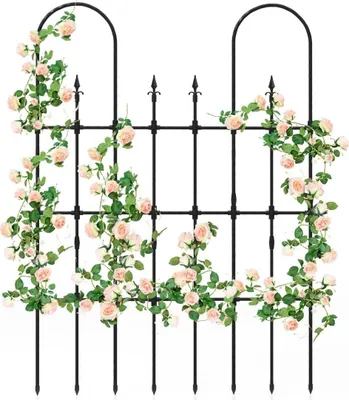 Produktbild von Garten Spalier für Kletterpflanzen Rostfreier Metall Pflanzenstützrahmen für Hochbeet