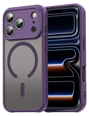 Immagine prodotto di Custodia magnetica per iPhone 17 Pro Custodia protettiva Magsafe Telaio in TPU antiurto forte anello magnetico, viola