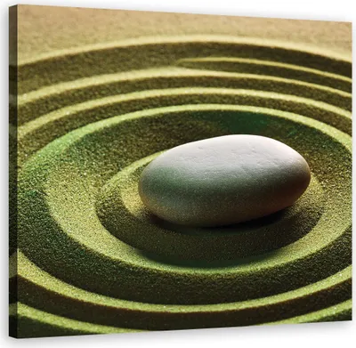 Produktbild von Leinwandbild Stein Zen Spa 40x40 Feeby Grün bild für die wand bereit zum aufhängen