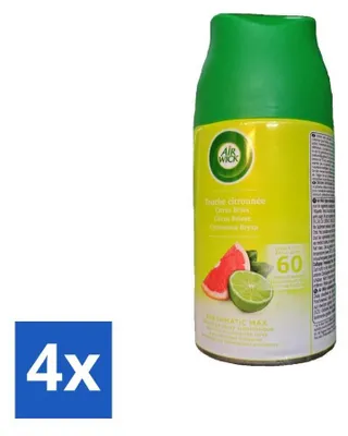 Produktbild von Air Wick - Lufterfrischer Nachfüller - Citrus Breeze - Automatisches Spray - 250 ml - Vorteilspack - 4 Stücke