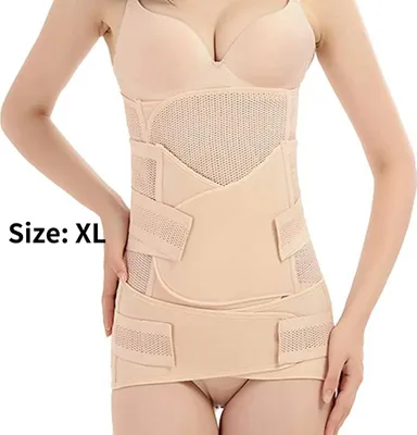 Produktbild von 3 in 1 Hautton Bauchband Nach Geburt High Elastischen Postpartum Gürtel für Damen Nach Kaiserschnitt -Bauch/Taille/Becken Gürte, XL