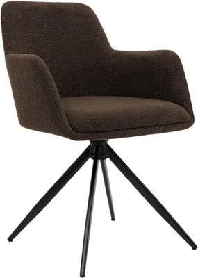 Produktbild von Barhocker braun Teddyfell ergonomisch 82 cm Höhe, Armlehnen, 180° drehbar