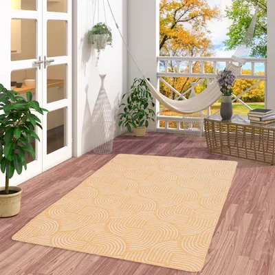 Produktbild von In- und Outdoor Teppich Beidseitig Newport Gelb Modern, Größe:300x400 cm