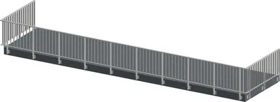 Produktbild von Pertura Geländerset Triton U-Form Aluminium taupe Seitenmontage 14 m