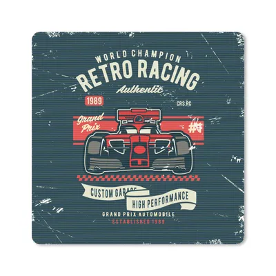 Produktbild von MuchoWow® Mauspad Mousepad Auto - Rennen - Retro - Zeichnung 30x30 cm - Mousepads - Maus Mat - Pad - Mausunterlage - Gaming