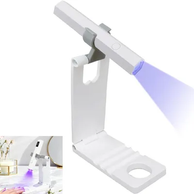 Produktbild von Mini UV Nagellampe Wiederaufladbar – Tragbare Gelnägel Lampe mit Ständer, LED Display, 20/60s Timer, Nageltrockner für Zuhause & Reise