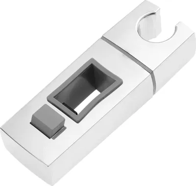 Produktbild von Duschkopf-Gleithalterung für Stange, 15 x 30 mm, rechteckig, quadratisch, austauschbarer Handbrausehalter, ABS-Chrom-Duschkopfhalter für Badezimmer